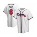 Men's Bobby Cox #6 Atlanta Braves White Replica Home Stitched Jersey