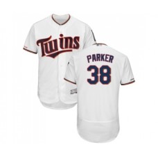 Men's Minnesota Twins #38 Blake Parker White Home Flex Base Authentic Collection Baseball Jersey