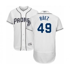 Men's San Diego Padres #49 Michel Baez White Home Flex Base Authentic Collection Baseball Player Stitched Jersey