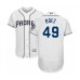 Men's San Diego Padres #49 Michel Baez White Home Flex Base Authentic Collection Baseball Player Stitched Jersey