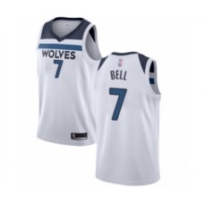 Men's Minnesota Timberwolves #7 Jordan Bell Authentic White Basketball Stitched Jersey - Association Edition