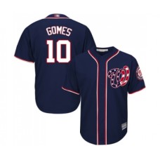 Men's Washington Nationals #10 Yan Gomes Replica Navy Blue Alternate 2 Cool Base Baseball Jersey