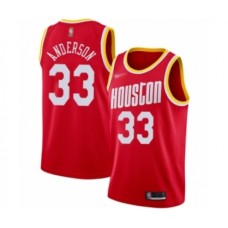 Men's Houston Rockets #33 Ryan Anderson Authentic Red Hardwood Classics Finished Basketball Stitched Jersey