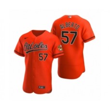 Men's Baltimore Orioles #57 Hanser Alberto Nike Orange Authentic 2020 Alternate Stitched Jersey