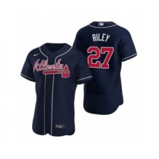 Men's Atlanta Braves #27 Austin Riley Nike Navy Authentic 2020 Alternate Stitched Jerseys