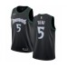 Men's Nike Minnesota Timberwolves #5 Gorgui Dieng Authentic Black Hardwood Classics Jersey