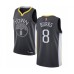 Men's Golden State Warriors #8 Alec Burks Authentic Black Basketball Jersey - Statement Edition