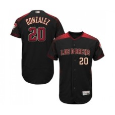 Men's Arizona Diamondbacks #20 Luis Gonzalez Black Alternate Authentic Collection Flex Base Baseball Jersey