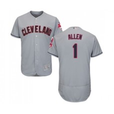 Men's Cleveland Indians #1 Greg Allen Grey Road Flex Base Authentic Collection Baseball Jersey