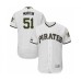 Men's Pittsburgh Pirates #51 Jason Martin White Alternate Authentic Collection Flex Base Baseball Player Stitched Jersey