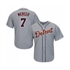 Men's Detroit Tigers #7 Jordy Mercer Replica Grey Road Cool Base Baseball Jersey