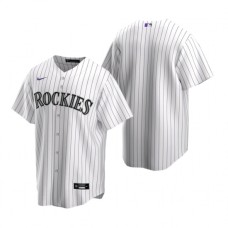 Men's Nike Colorado Rockies Blank White Home Stitched Baseball Jersey