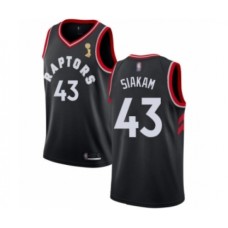 Men's Toronto Raptors #43 Pascal Siakam Swingman Black 2019 Basketball Finals Champions Jersey Statement Edition