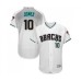 Men's Arizona Diamondbacks #10 Adam Jones White Teal Alternate Authentic Collection Flex Base Baseball Jersey