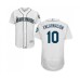 Men's Seattle Mariners #10 Edwin Encarnacion White Home Flex Base Authentic Collection Baseball Jersey