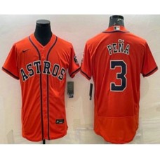 Men's Houston Astros #3 Jeremy Pena Orange Stitched MLB Flex Base Nike Jersey