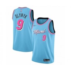 Men's Miami Heat #9 Kelly Olynyk Swingman Blue Basketball Stitched Jersey - 2019 20 City Edition