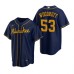 Men's Nike Milwaukee Brewers #53 Brandon Woodruff Navy Alternate Stitched Baseball Jersey