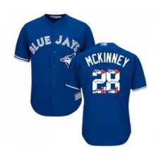 Men's Toronto Blue Jays #28 Billy McKinney Authentic Blue Team Logo Fashion Baseball Jersey