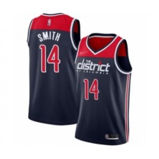 Men's Washington Wizards #14 Ish Smith Authentic Navy Blue Finished Basketball Stitched Jersey - Statement Edition