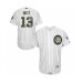 Men's Chicago Cubs #13 David Bote Authentic White 2016 Memorial Day Fashion Flex Base Baseball Player Stitched Jersey