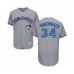 Men's Toronto Blue Jays #34 Matt Shoemaker Grey Road Flex Base Authentic Collection Baseball Player Stitched Jersey