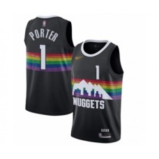 Men's Denver Nuggets #1 Michael Porter Swingman Black Basketball Stitched Jersey - 2019 20 City Edition