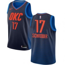 Men's Nike Oklahoma City Thunder #17 Dennis Schroder Swingman Navy Blue NBA Jersey Statement Edition