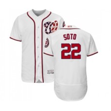 Men's Washington Nationals #22 Juan Soto White Home Flex Base Authentic Collection Baseball Jersey