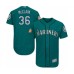 Men's Seattle Mariners #36 Reggie McClain Teal Green Alternate Flex Base Authentic Collection Baseball Player Stitched Jersey