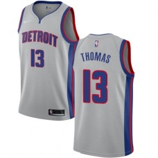 Men's Nike Detroit Pistons #13 Khyri Thomas Swingman Silver NBA Jersey Statement Edition