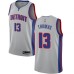 Men's Nike Detroit Pistons #13 Khyri Thomas Swingman Silver NBA Jersey Statement Edition