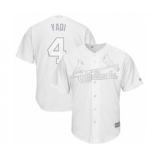 Men's St. Louis Cardinals #4 Yadier Molina Yadi Authentic White 2019 Players Weekend Baseball Jersey