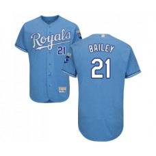 Men's Kansas City Royals #21 Homer Bailey Light Blue Alternate Flex Base Authentic Collection Baseball Jersey