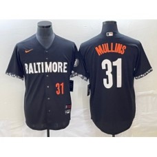 Men's Baltimore Orioles #31 Cedric Mullins Number Black 2023 City Connect Cool Base Stitched Jersey