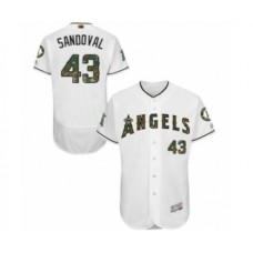 Men's Los Angeles Angels of Anaheim #43 Patrick Sandoval Authentic White 2016 Memorial Day Fashion Flex Base Baseball Player Stitched Jersey