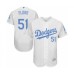 Men's Los Angeles Dodgers #51 Dylan Floro Authentic White 2016 Father's Day Fashion Flex Base Baseball Player Stitched Jersey