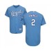 Men's Kansas City Royals #2 Chris Owings Light Blue Alternate Flex Base Authentic Collection Baseball Jersey