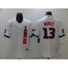 Men's Los Angeles Dodgers #13 Max Muncy Nike White 2021 All-Star Game Replica Stitched Jersey