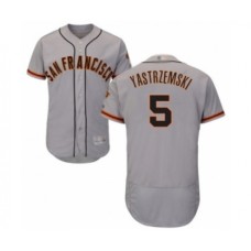 Men's San Francisco Giants #5 Mike Yastrzemski Grey Road Flex Base Authentic Collection Baseball Player Stitched Jersey