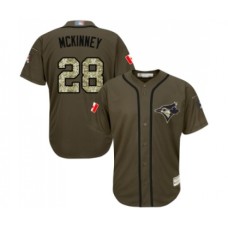 Men's Toronto Blue Jays #28 Billy McKinney Authentic Green Salute to Service Baseball Jersey