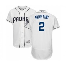 Men's San Diego Padres #2 Nick Martini White Home Flex Base Authentic Collection Baseball Player Stitched Jersey