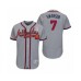 Men's Dansby Swanson Atlanta Braves #7 Gray 2019 Mothers Day Flex Base Authentic Stitched Jersey