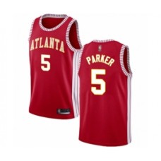 Men's Atlanta Hawks #5 Jabari Parker Authentic Red Basketball Jersey Statement Edition