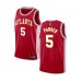 Men's Atlanta Hawks #5 Jabari Parker Authentic Red Basketball Jersey Statement Edition