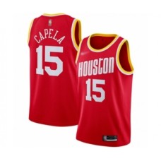 Men's Houston Rockets #15 Clint Capela Authentic Red Hardwood Classics Finished Basketball Stitched Jersey