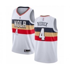 Men's New Orleans Pelicans #4 JJ Redick White Swingman Jersey - Earned Edition