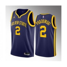 Men's Golden State Warriors #2 Brandin Podziemski Navy 2023 Draft Statement Edition Swingman Stitched Basketball Jersey