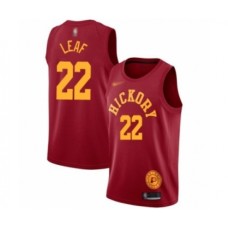 Men's Indiana Pacers #22 T. J. Leaf Authentic Red Hardwood Classics Basketball Stitched Jersey