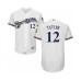 Men's Milwaukee Brewers #12 Tyrone Taylor White Alternate Flex Base Authentic Collection Baseball Player Stitched Jersey